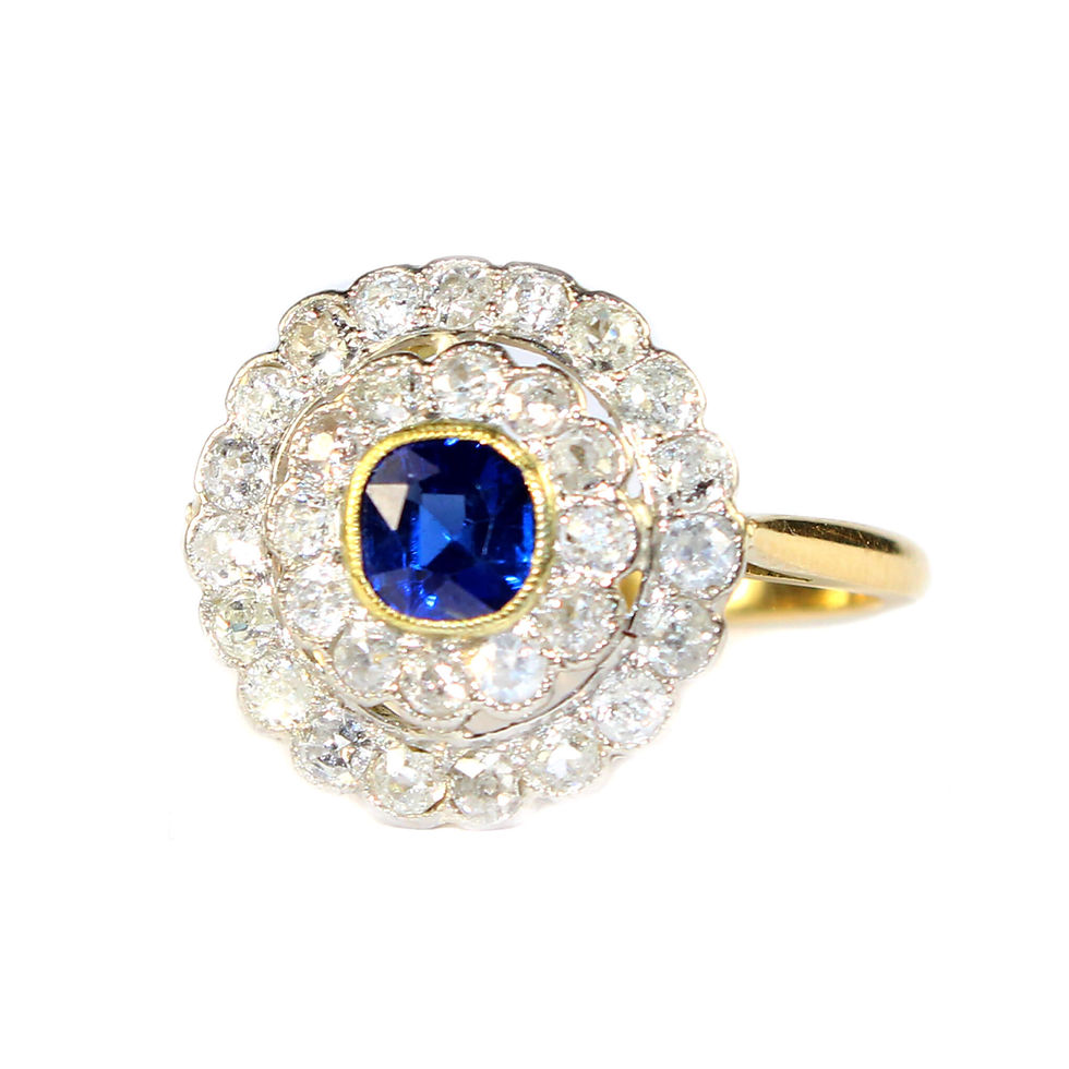 Edwardian Sapphire & Diamond Engagement Ring