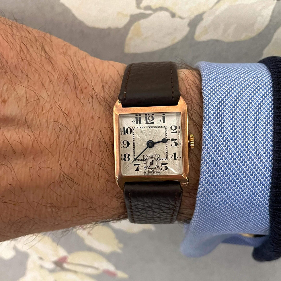 Antique gold tank watch