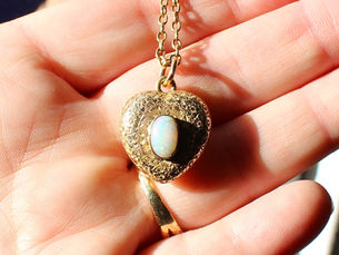 Victorian Opal Heart Locket