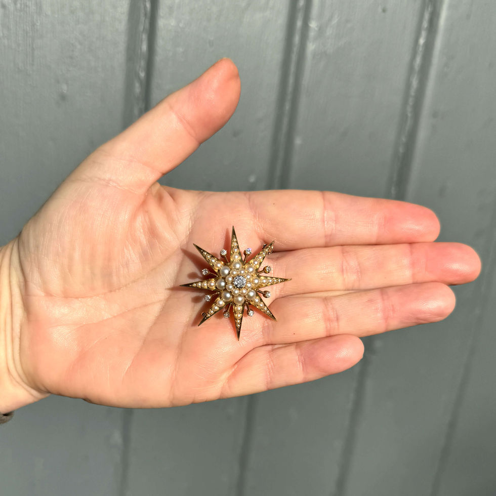 antique Pearl Star Brooch