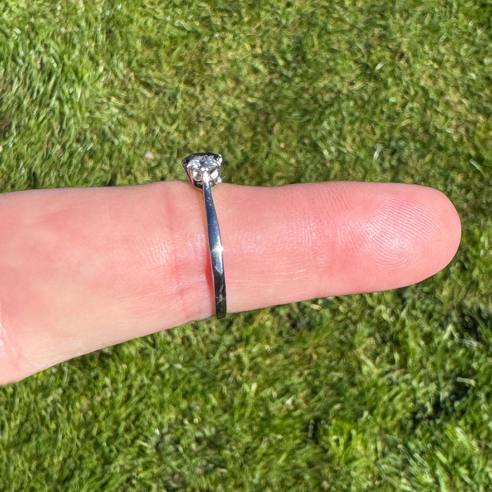 antique Sapphire and Diamond 3 Stone Ring