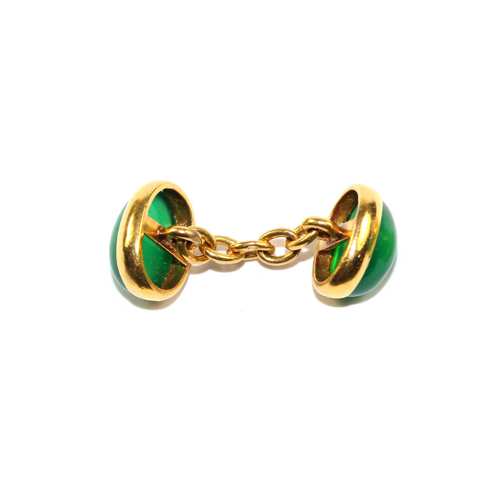 Edwardian 18ct gold Chrysoprase Cufflinks