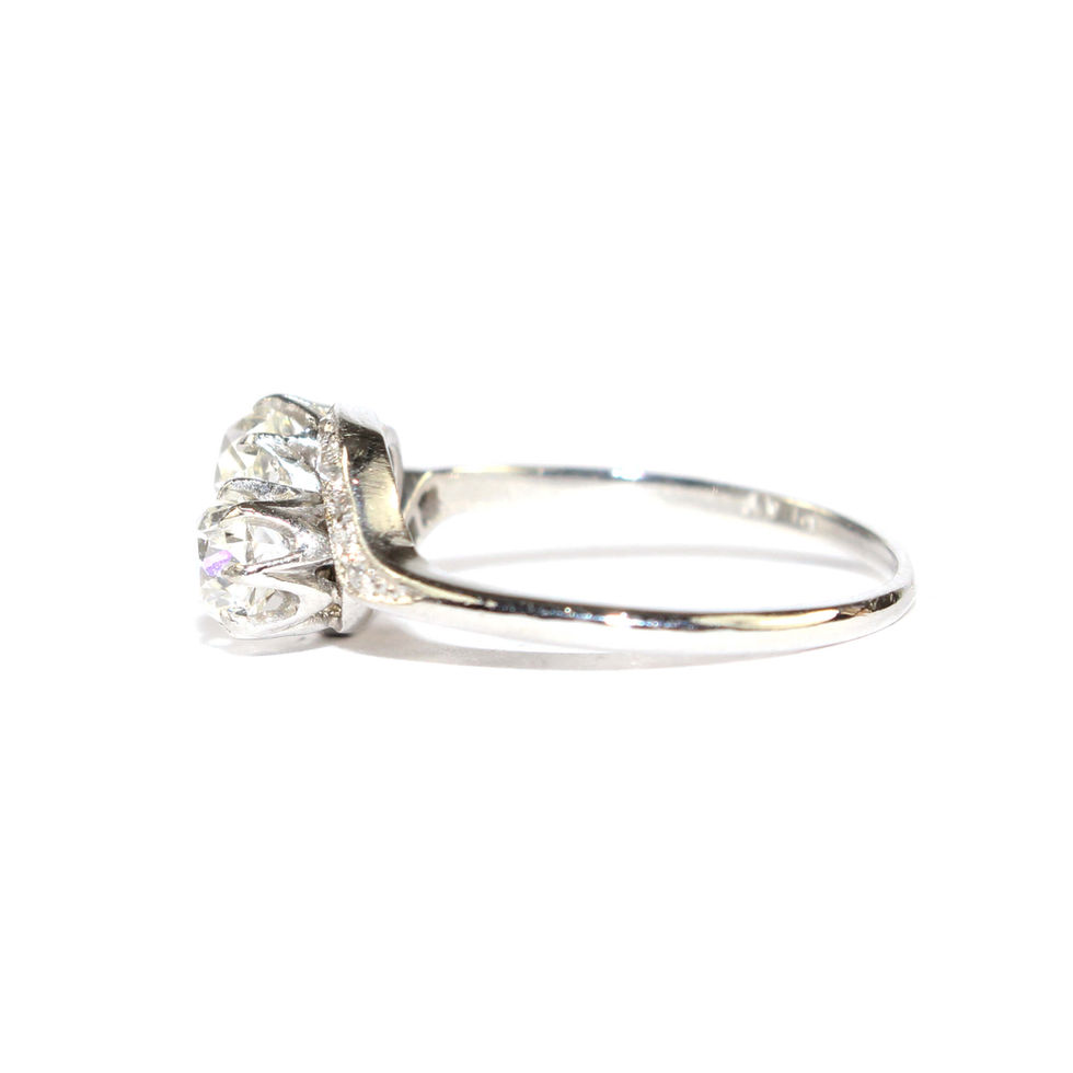 Old Cut Diamond Crossover Ring