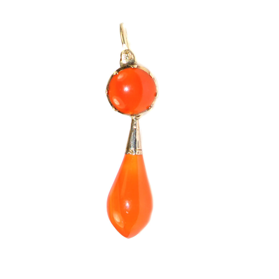 Georgian Carnelian Drop Earrings UK