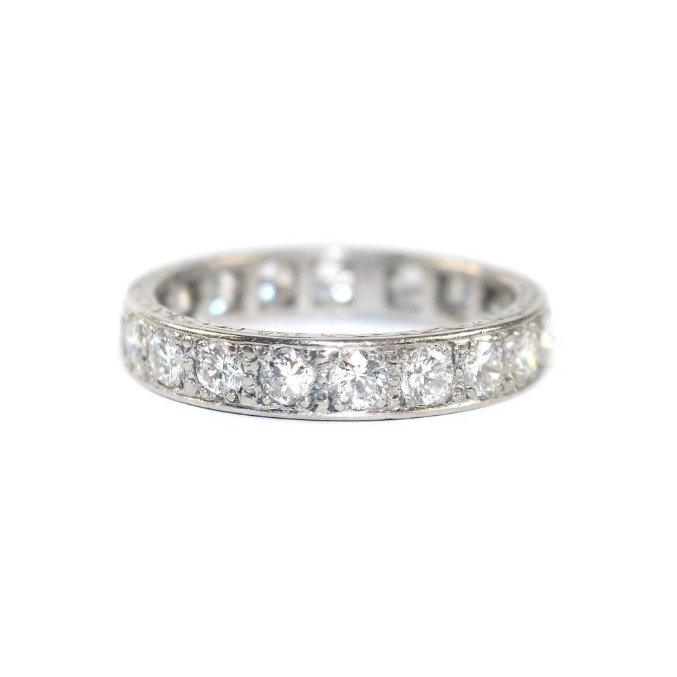 Art Deco Diamond Eternity Ring c.1940 Size M 1/2