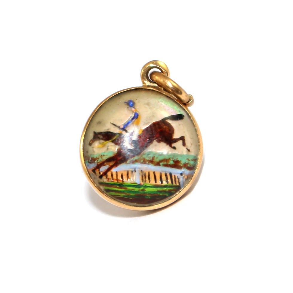 Art Deco Racehorse Essex Crystal Pendant Charm