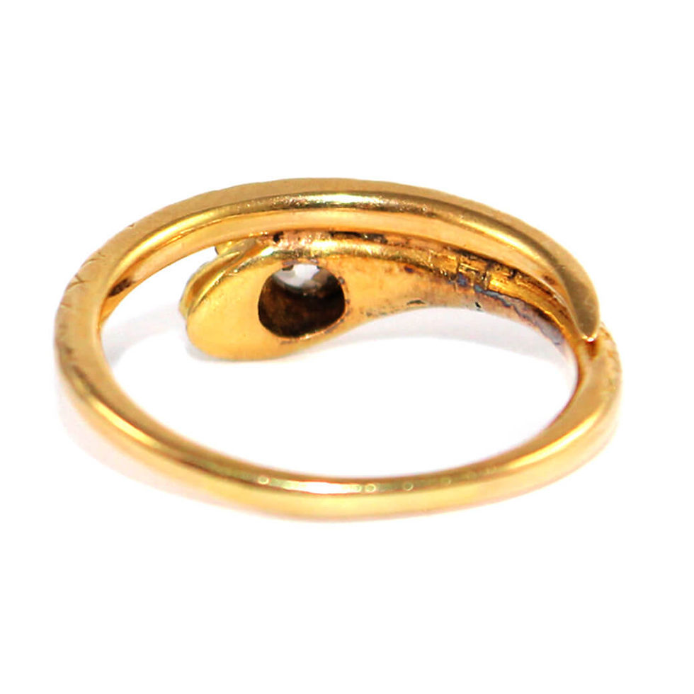 Victorian Old Cut Diamond Snake Ring