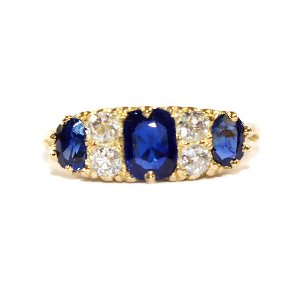 Edwardian Sapphire and Diamond Engagement Ring