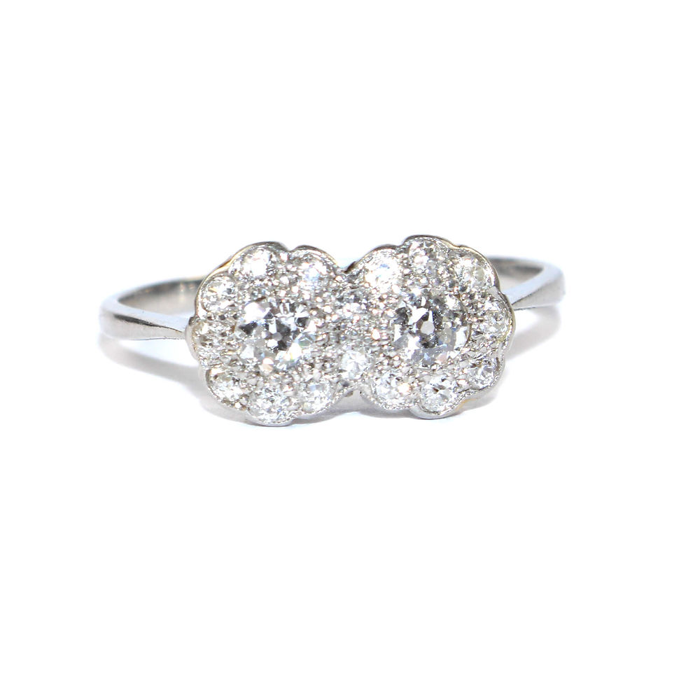 Antique Diamond Cluster Engagement Ring