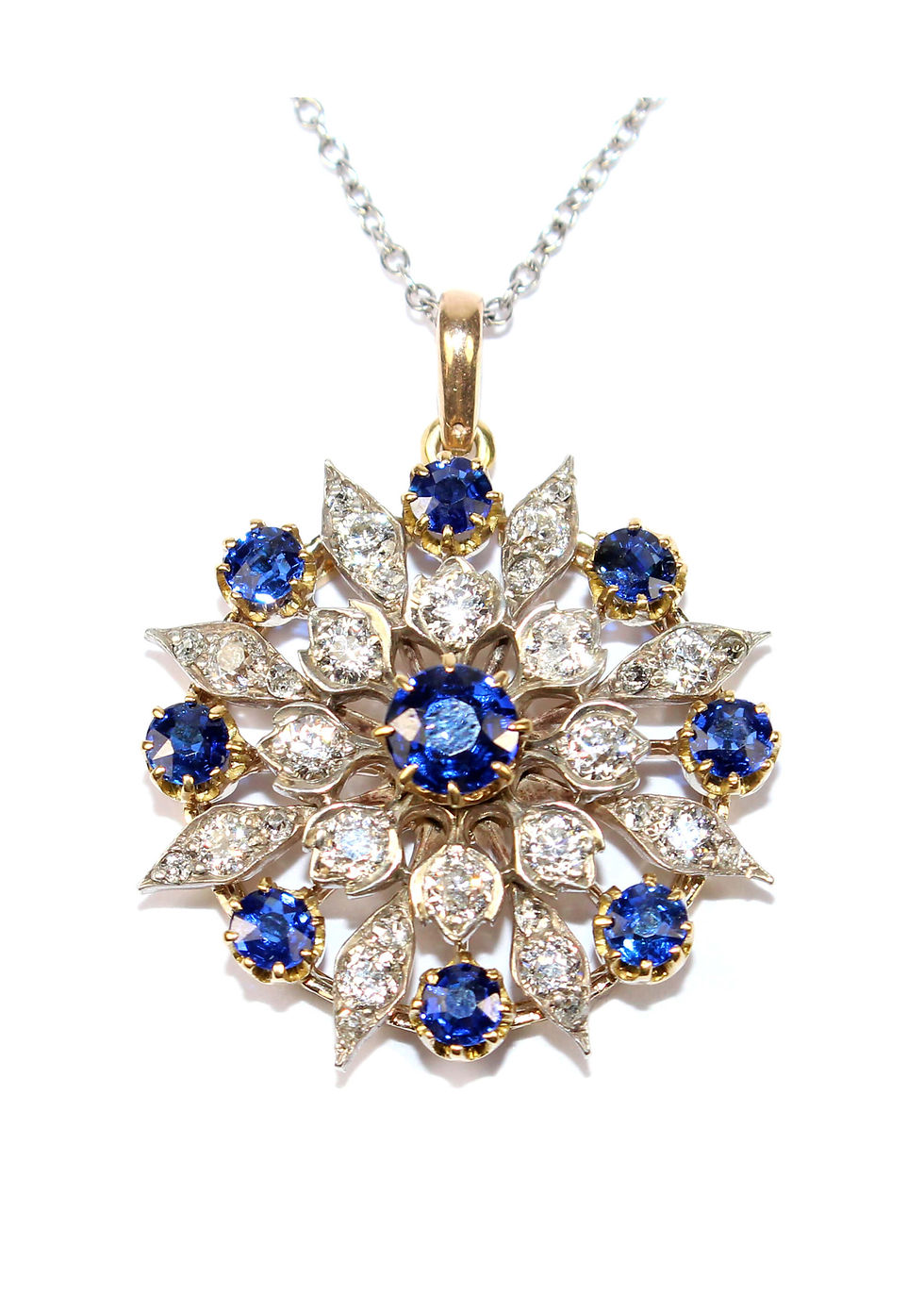 Victorian Sapphire and Diamond Pendant
