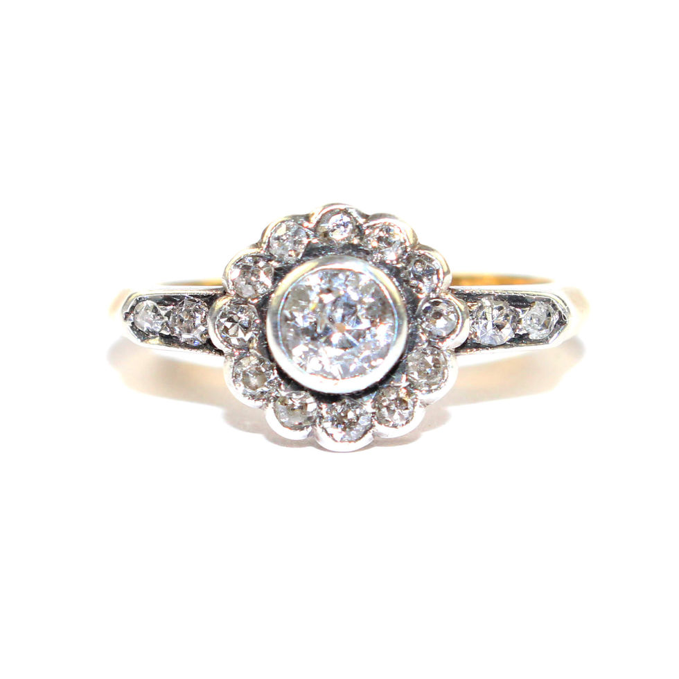 Victorian Diamond Cluster Ring