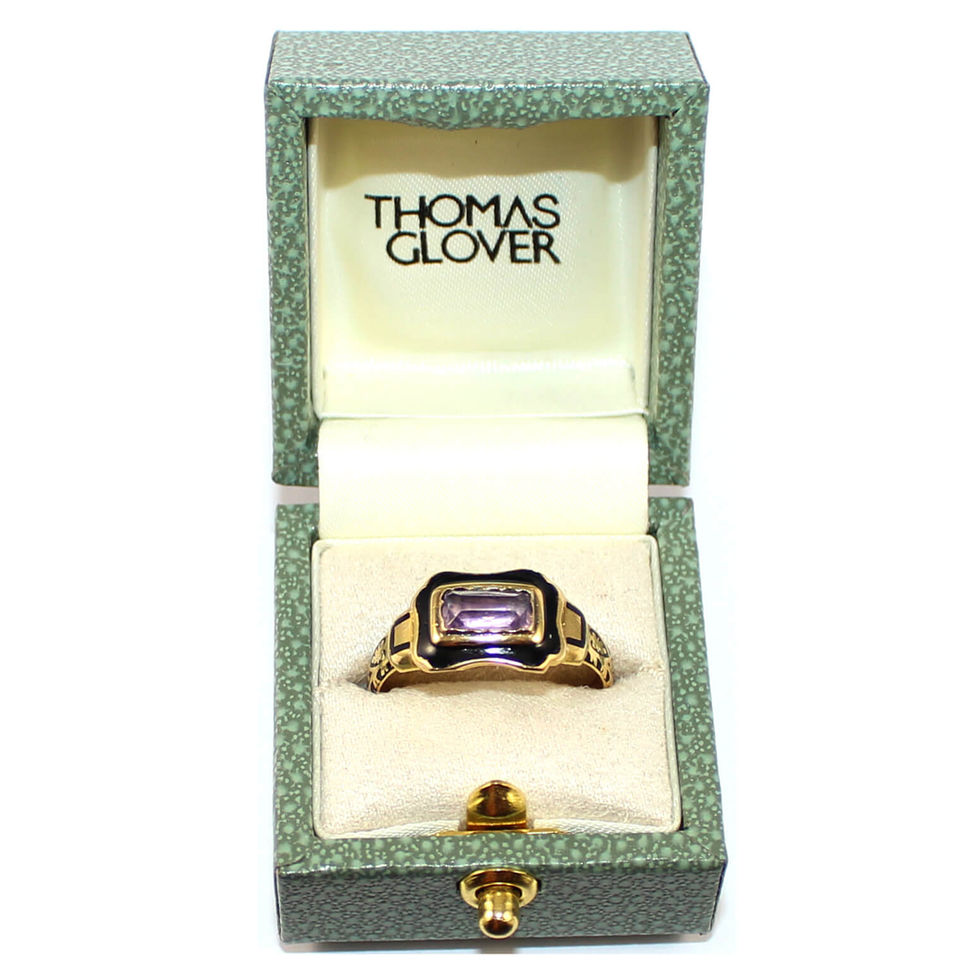 Victorian Enamel Mourning Ring UK