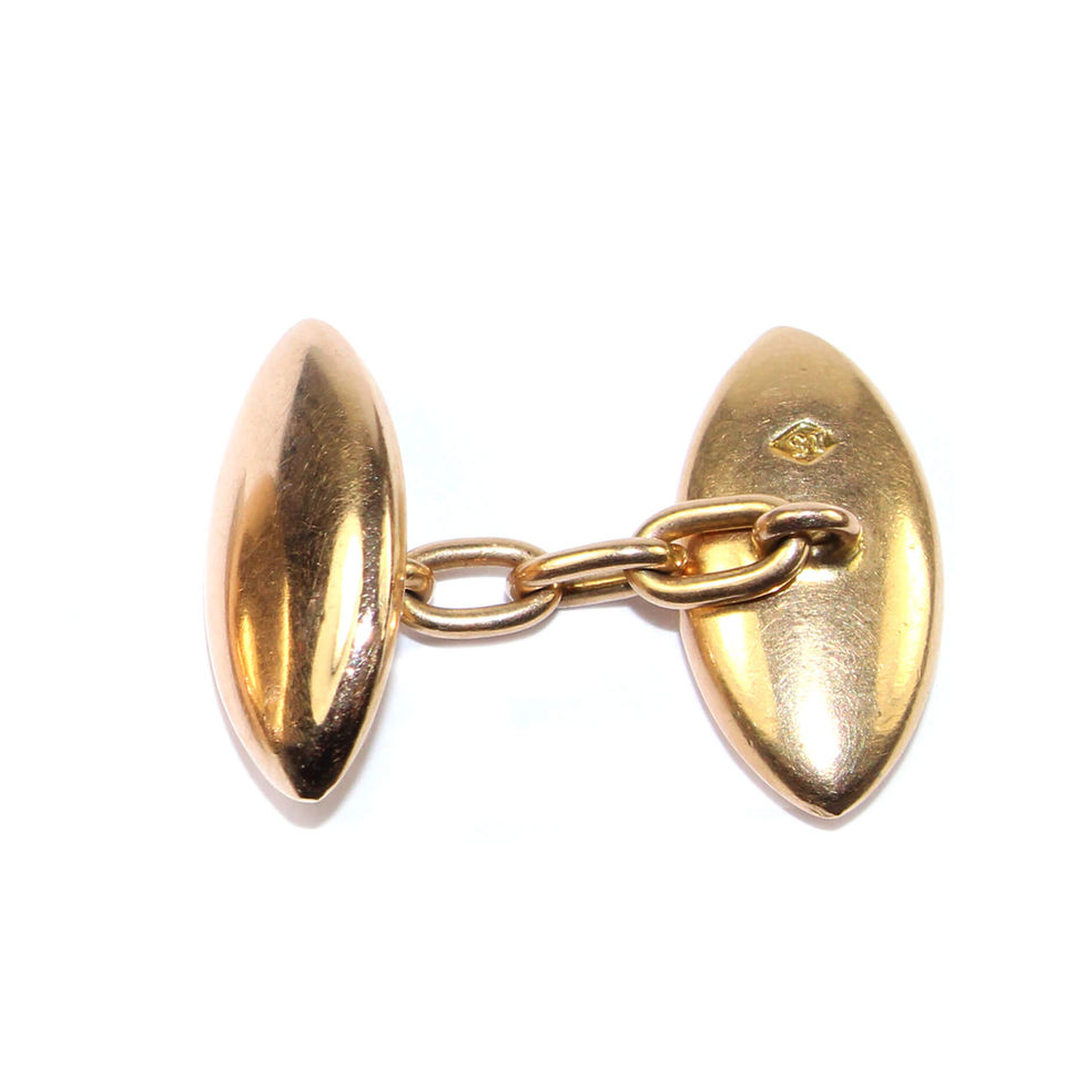 Edwardian 15ct Large 'Torpedo' Cufflinks UK