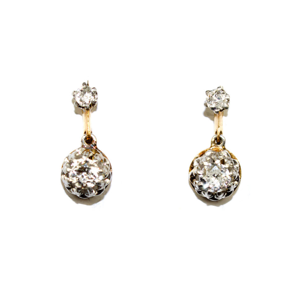 ANTIQUE Diamond Earrings Shropshire jewellers