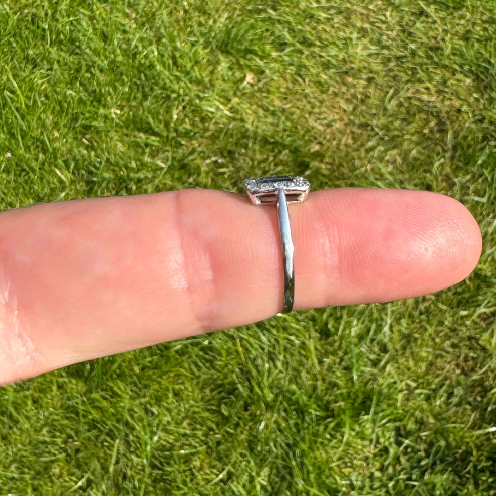 Antique Sapphire and Diamond Engagement Ring