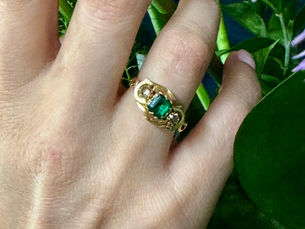 Early Victorian Emerald and Diamond Ring
