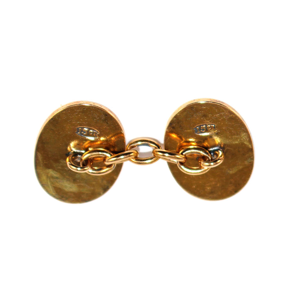 Edwardian Oval 15ct Cufflinks UK