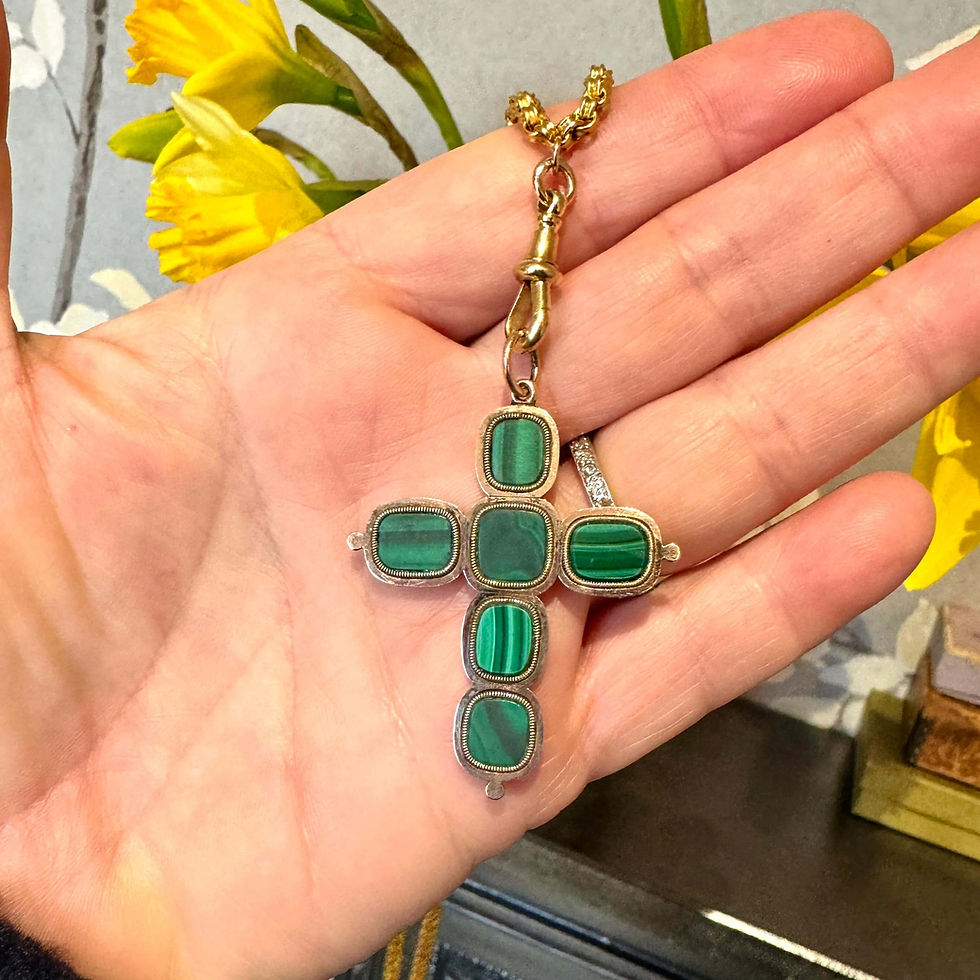antique Malachite Cross