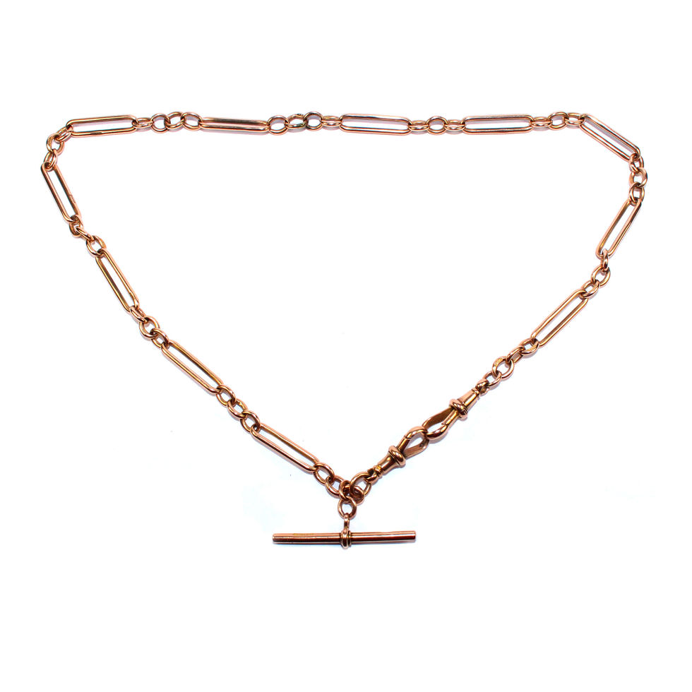 Antique Gold T Bar Necklace Shropshire Jewellery