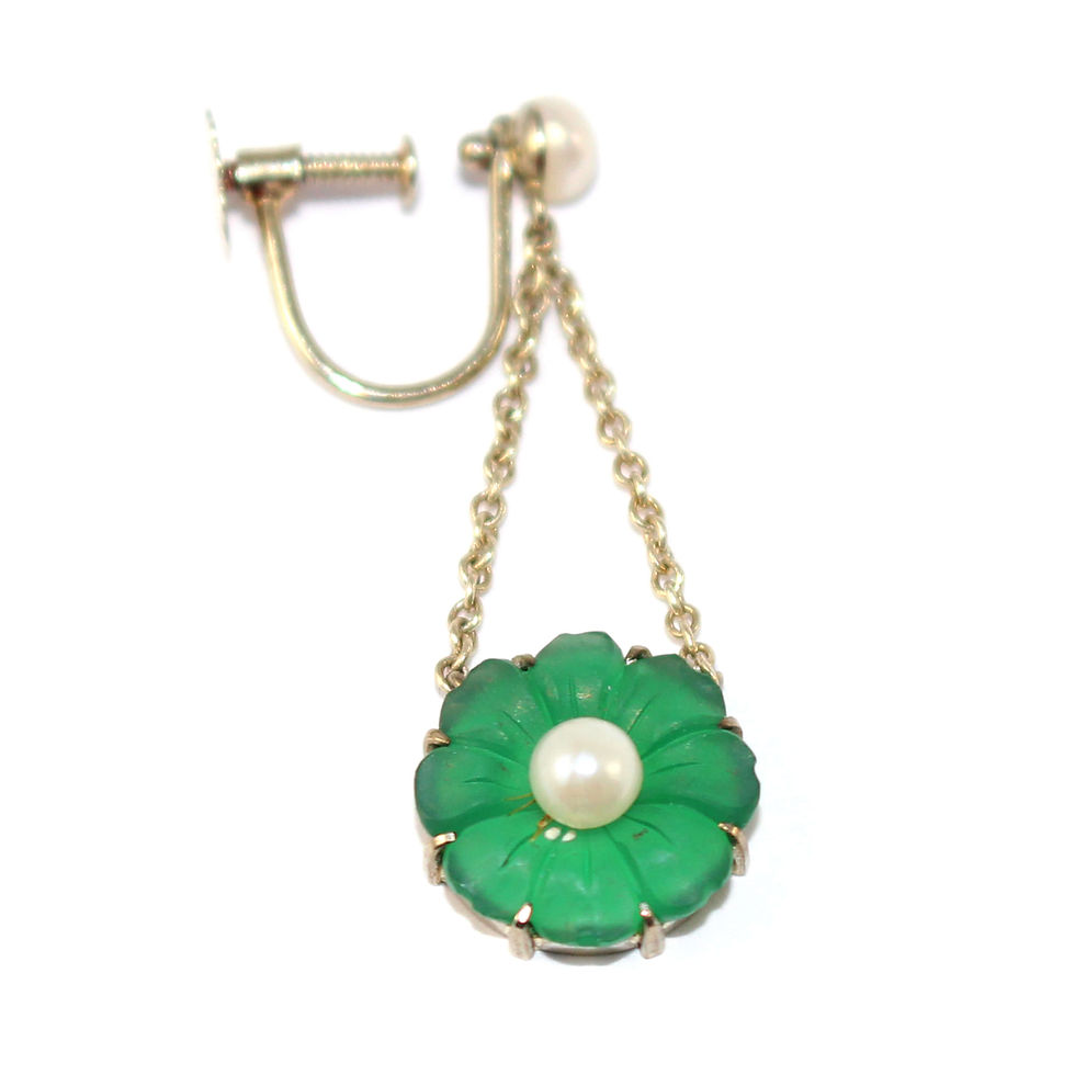 Art Deco Chrysoprase Earrings