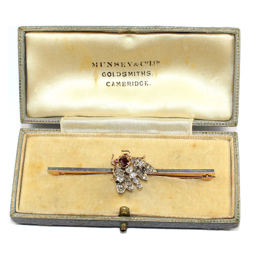 antique diamond bee brooch