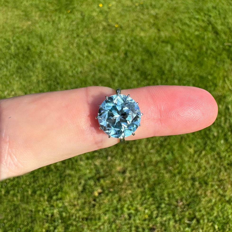 Art Deco Blue Zircon Ring