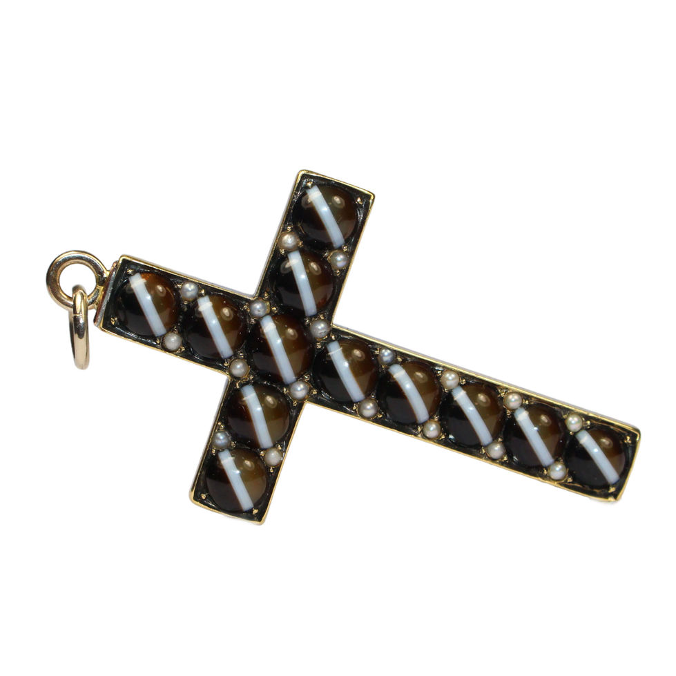 Antique Victorian Banded Agate jewellery UK