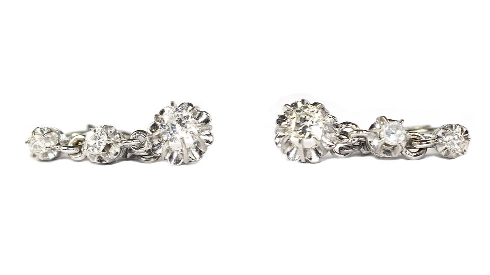 antique dormeuse diamond earrings