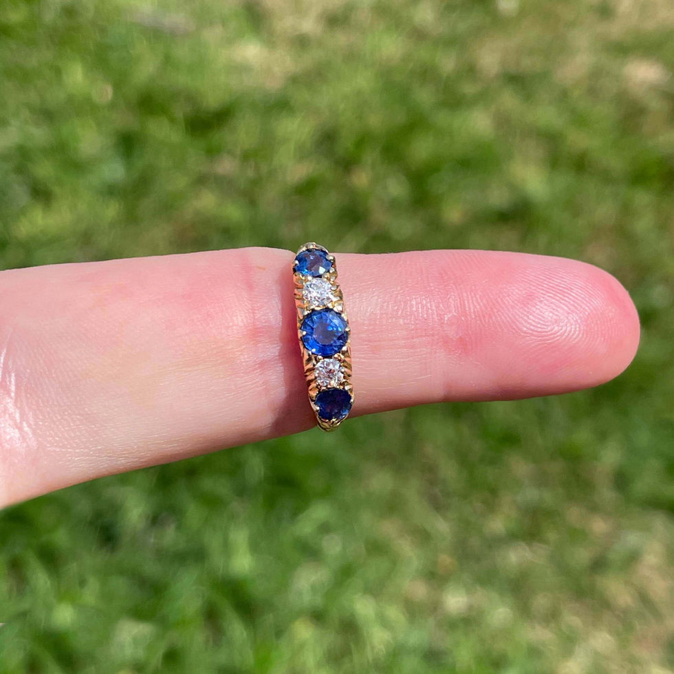 vintage Sapphire & Diamond 5 Stone Ring uk