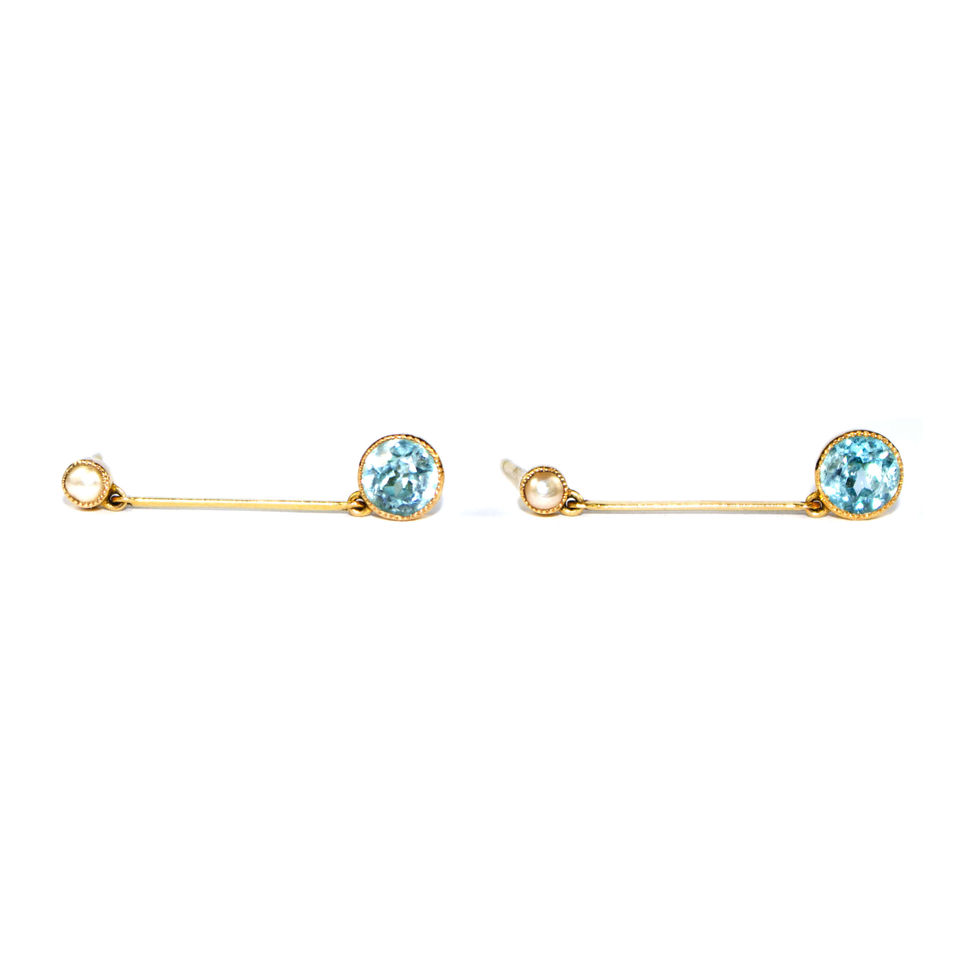 Blue Zircon Earrings