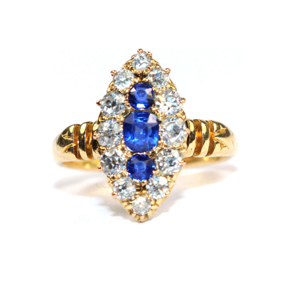 Victorian Sapphire & Diamond Locket Ring