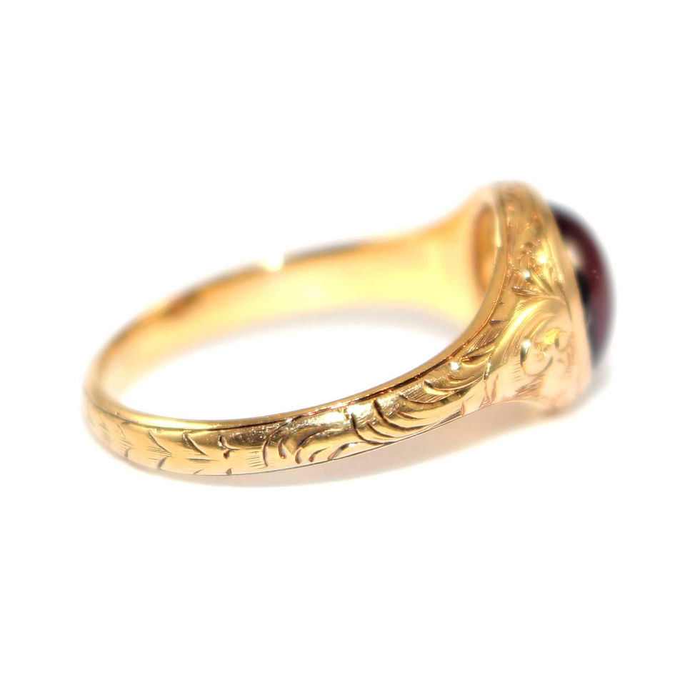Victorian Garnet Signet ring c.1880