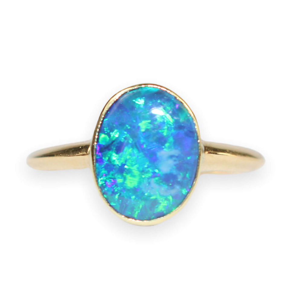 Antique Black Opal Ring