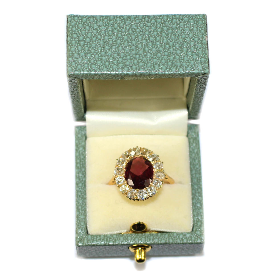 Vintage Garnet and Diamond Ring Shrewsbury