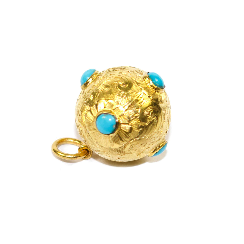 Victorian Gold Ball Pendant