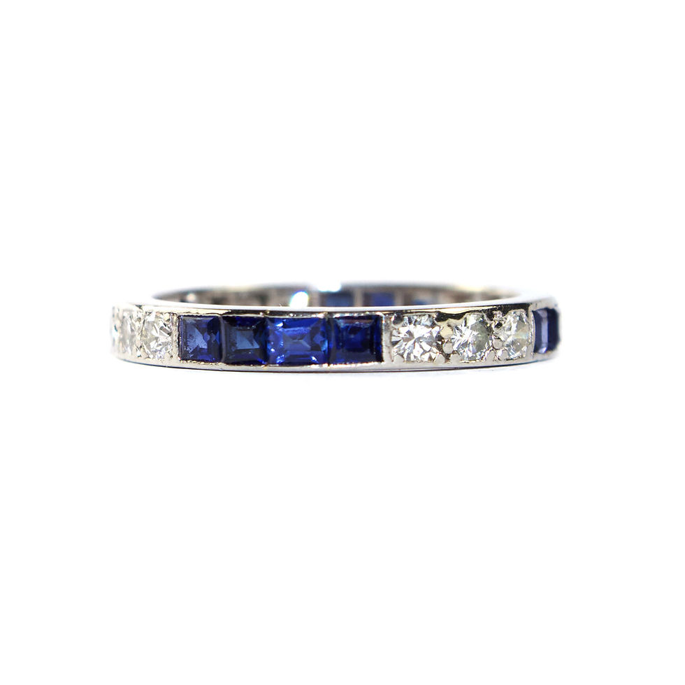 Art Deco Sapphire and Diamond Eternity Ring size P
