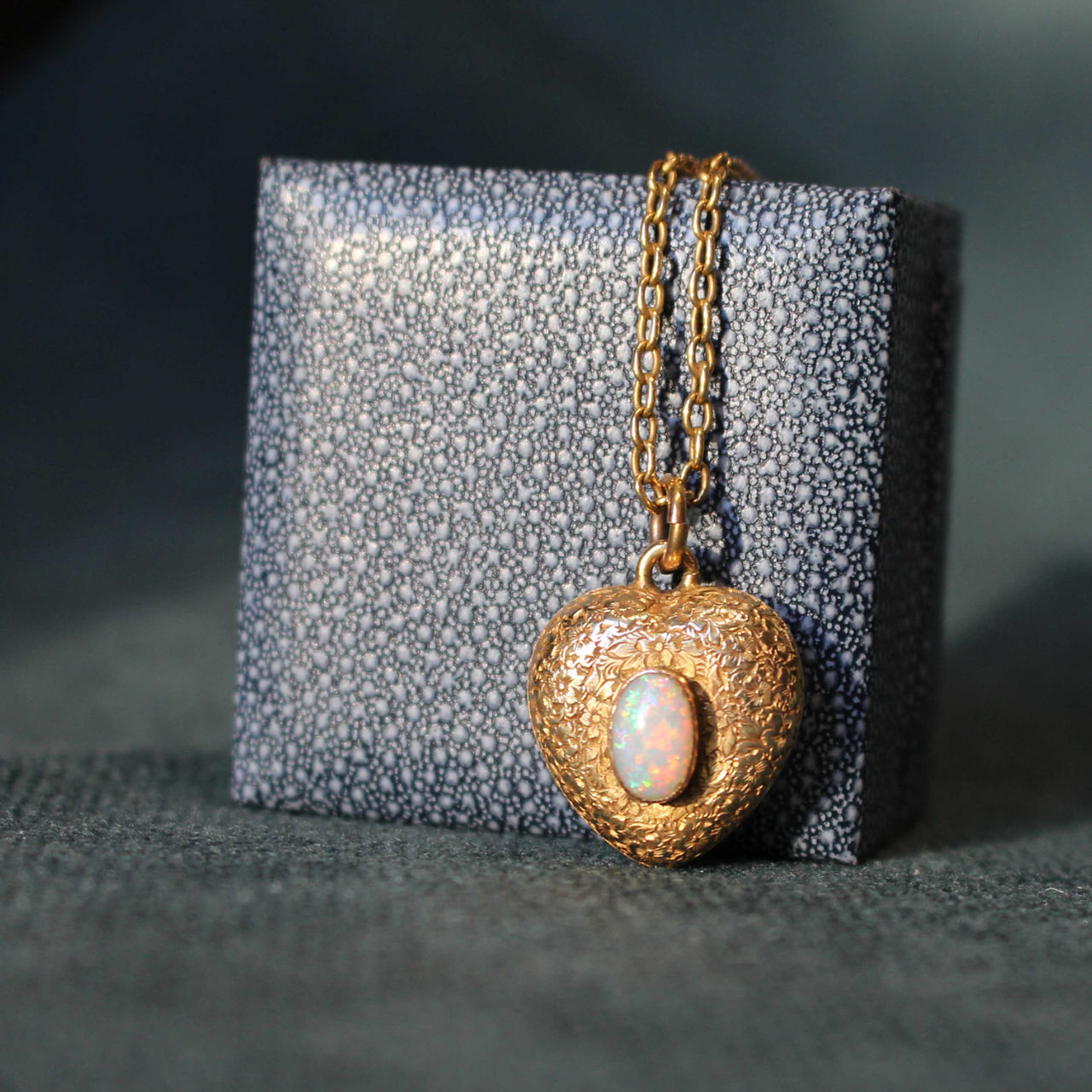 Victorian Opal Heart Pendant