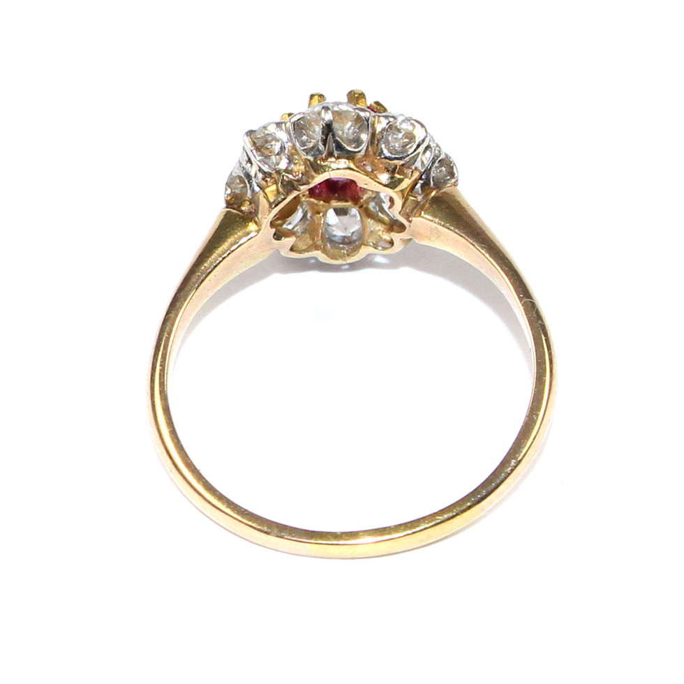 natural Pink Sapphire & Diamond Cluster Ring UK