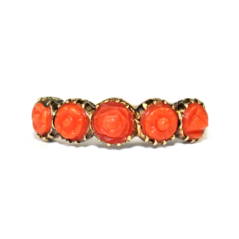 Regency Carved Coral Ring