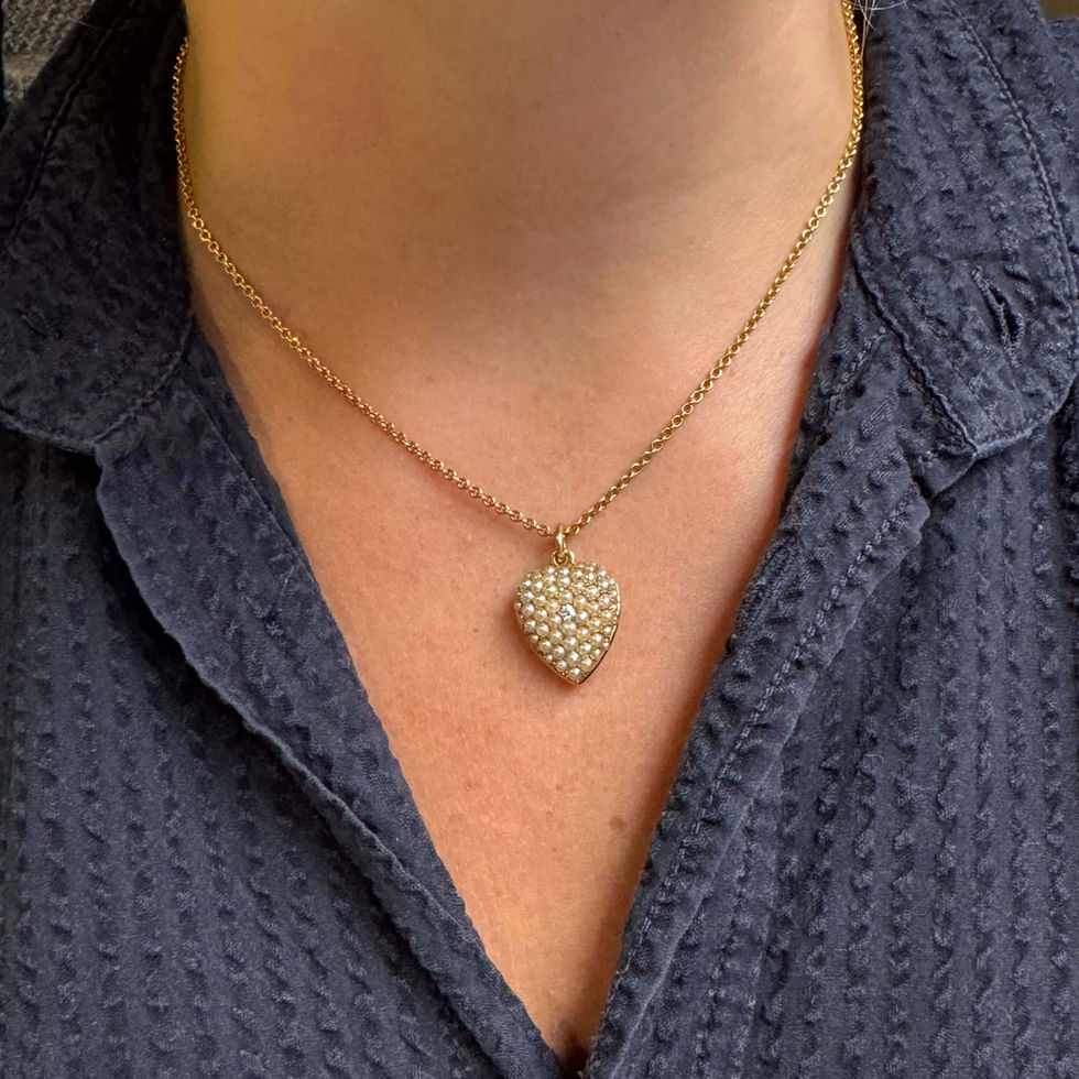 Victorian Pearl and Diamond Heart Locket