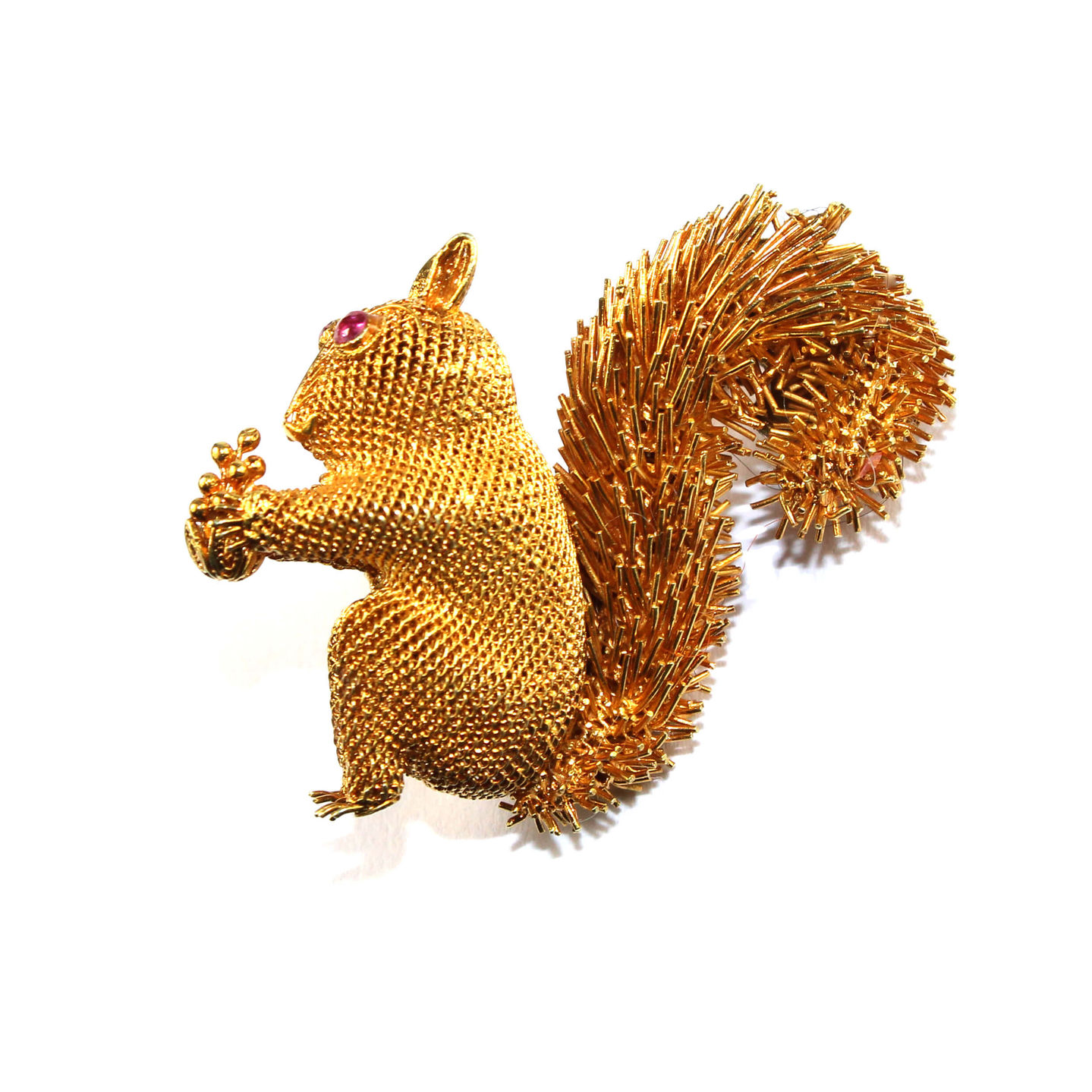 Vintage gold squirrel brooch