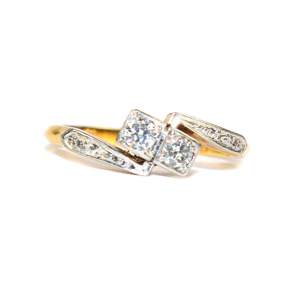 Edwardian Diamond Toi et Moi Ring
