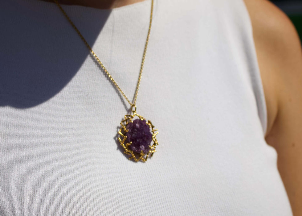 Brutalist Amethyst Pendant