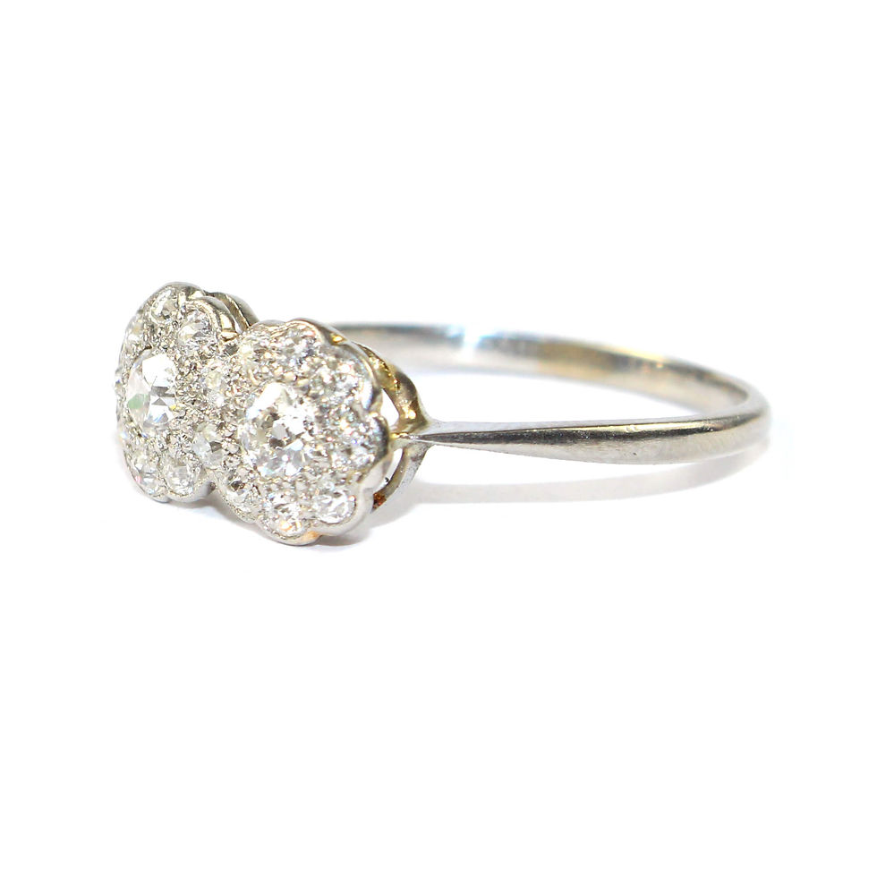 Edwardian Double Cluster Ring