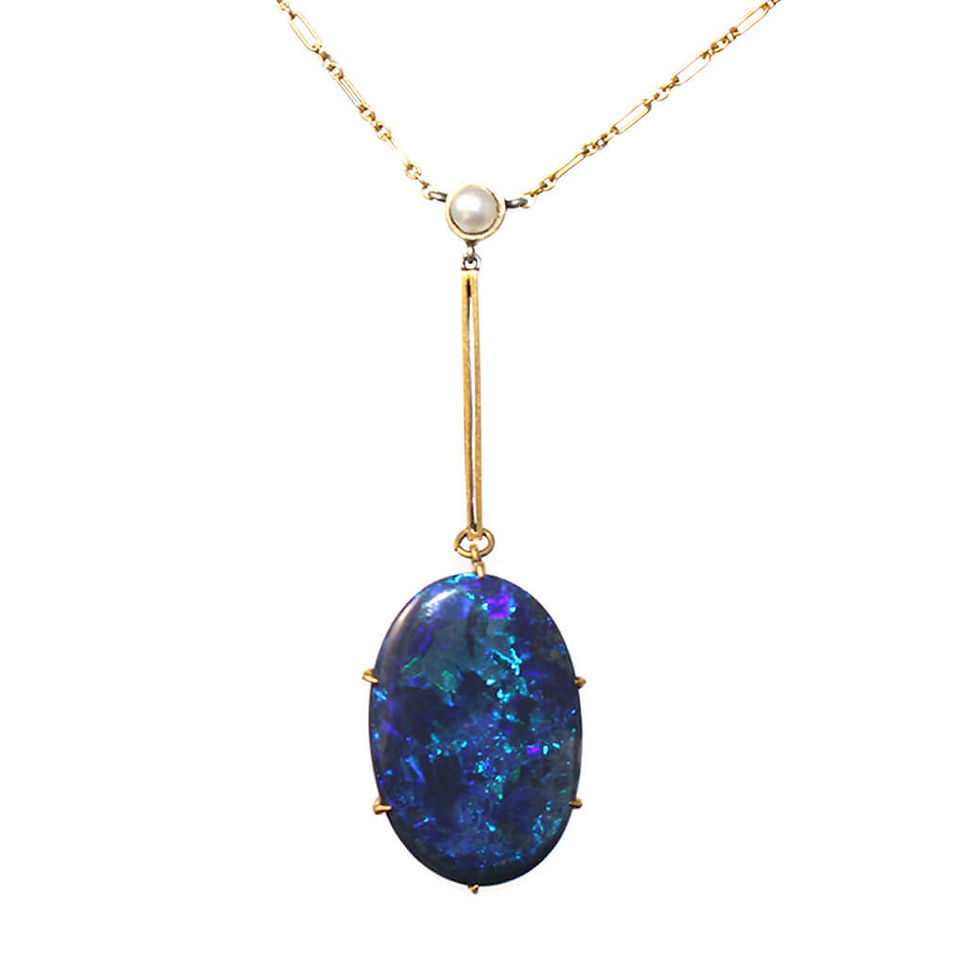 Edwardian Black Opal Necklace c.1915