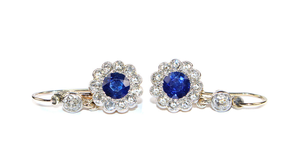 Antique Sapphire & Diamond Earrings