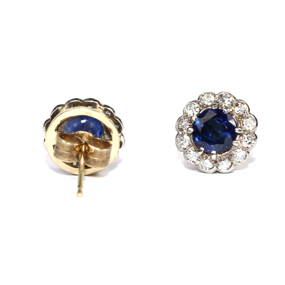 antique Sapphire & Diamond Earrings Shrewsbury