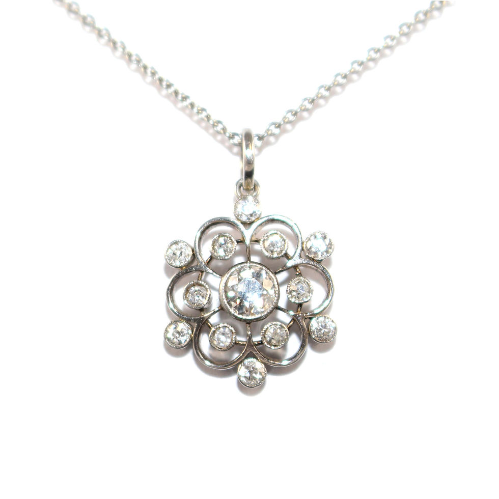 Art Deco Diamond Snowflake Pendant c.1930