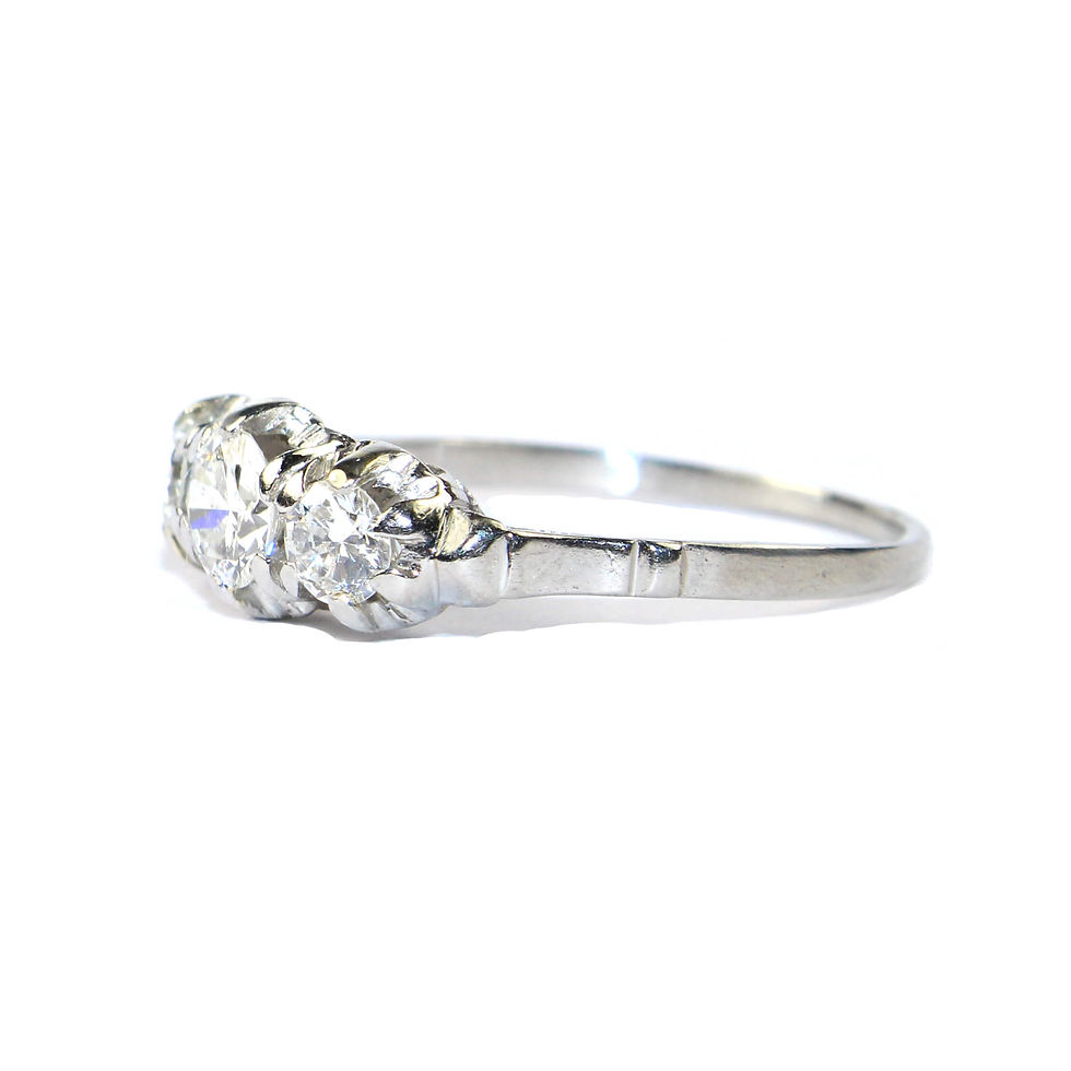 Art Deco diamond 3 stone ring