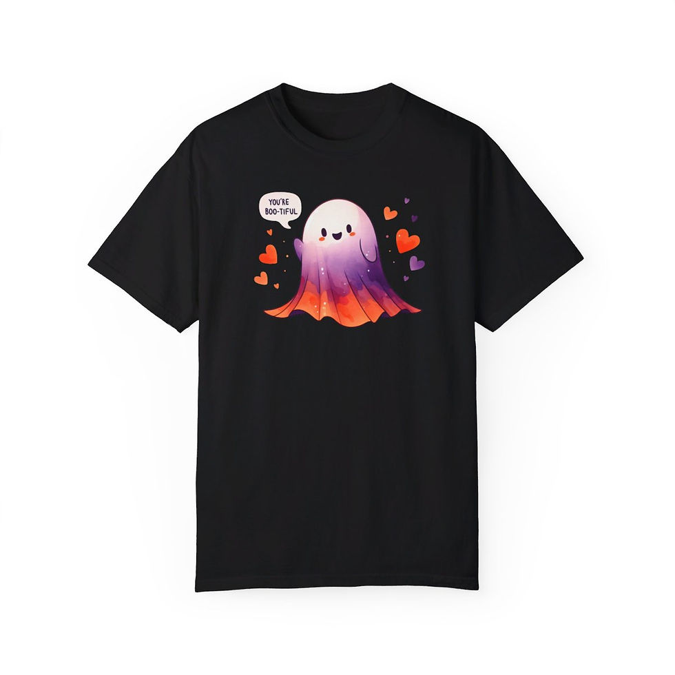 Thumbnail: Limited Edition Comfort Ghost Halloween Boo-tiful T-shirt, Larger Graphic